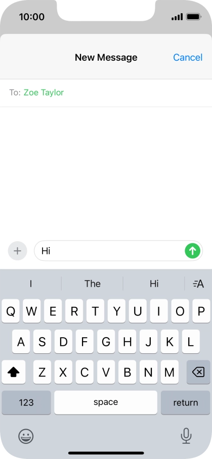 Press the send icon. Press the send icon.