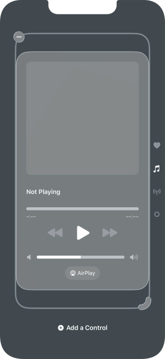 Press the remove icon on the required Control Centre page to remove it from Control Centre.