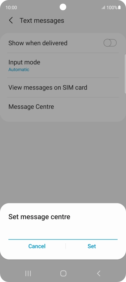 Key in +447785016005 and press Set.