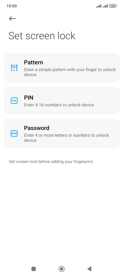 Press the required phone lock code and follow the instructions on the screen to create an additional phone lock code.