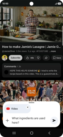 Follow the instructions on the screen to type or speak the required question for the video. Follow the instructions on the screen to type or speak the required question for the video.