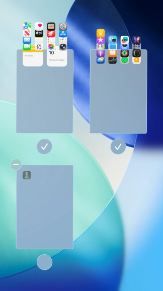 Press the delete icon next to the required home screen page. Press the delete icon next to the required home screen page.