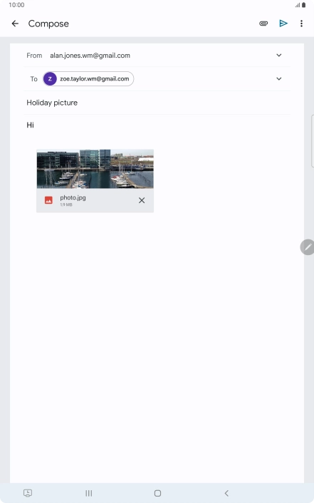 Press the send icon.