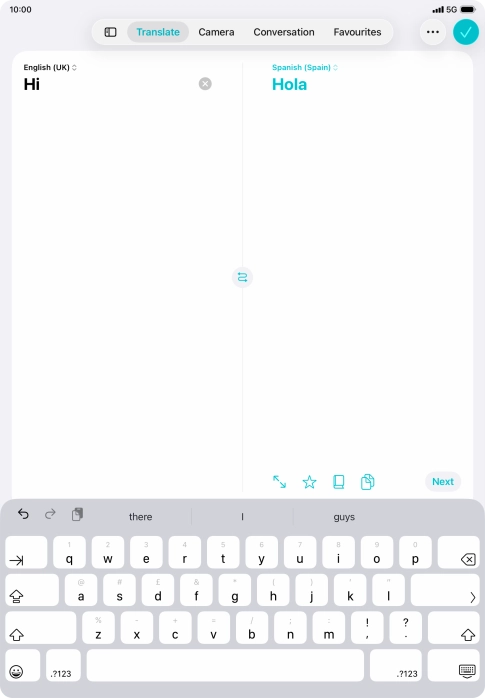 Press the enter icon.