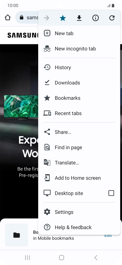 Press Settings.