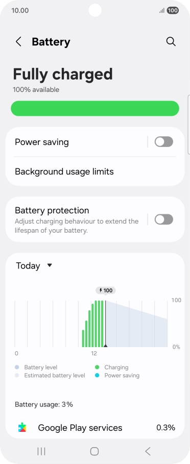 Press Battery protection. Press Battery protection.