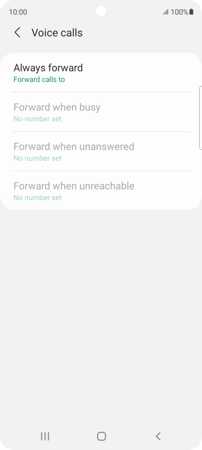 Press the required divert type. Press the required divert type.