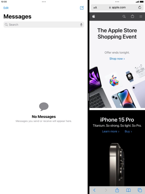 The applications are now displayed on a split screen.