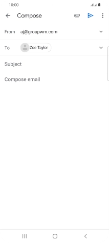 Press Subject and key in the subject for the email message. Press Subject and key in the subject for the email message.