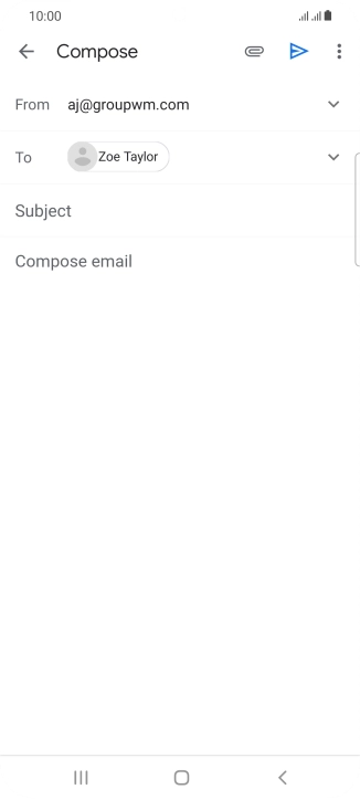 Press Subject and key in the subject for the email message. Press Subject and key in the subject for the email message.