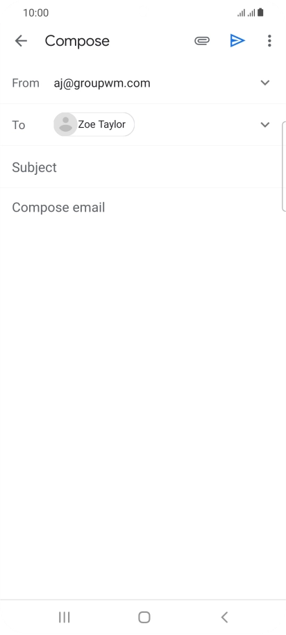 Press Subject and key in the subject for the email message. Press Subject and key in the subject for the email message.