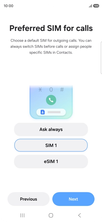Press the required setting. Press the required setting.