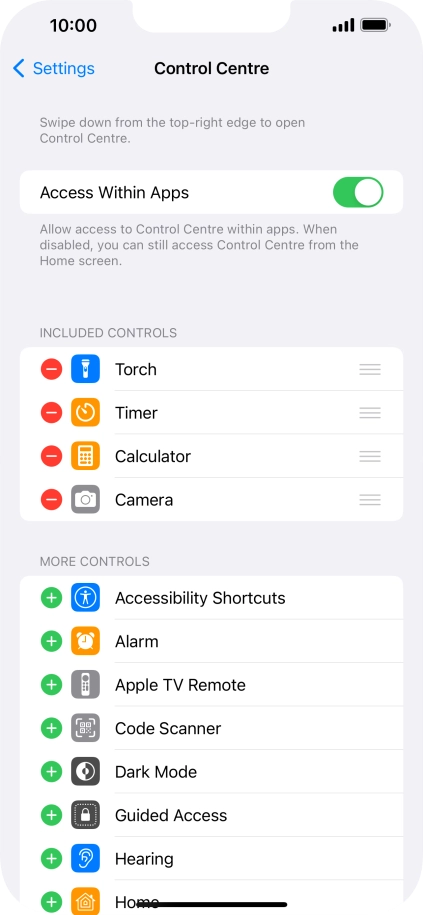 Press the indicator next to 