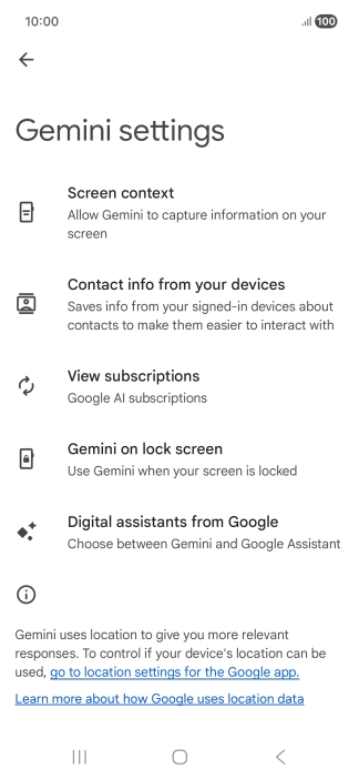 Press Digital assistants from Google.