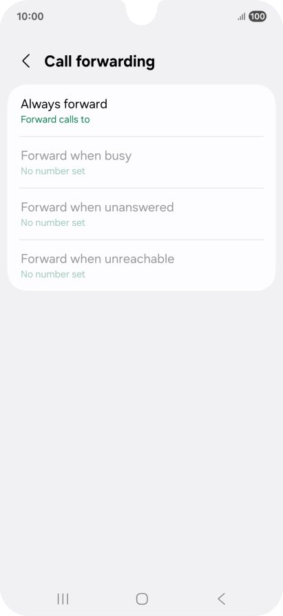 Press the required divert type.