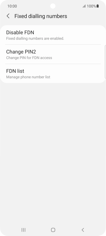 Press Disable FDN.