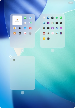 Press the delete icon next to the required home screen page.