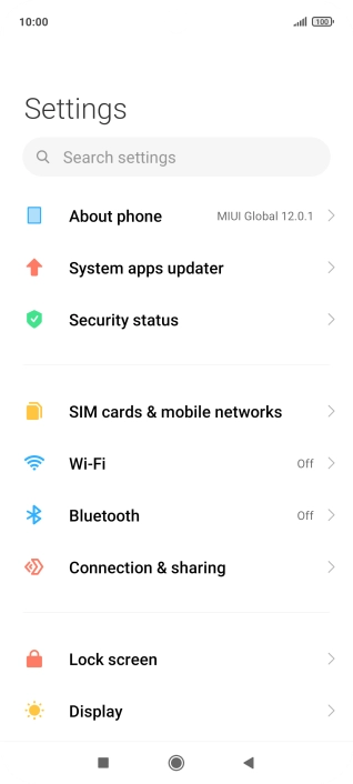 Press SIM cards & mobile networks.