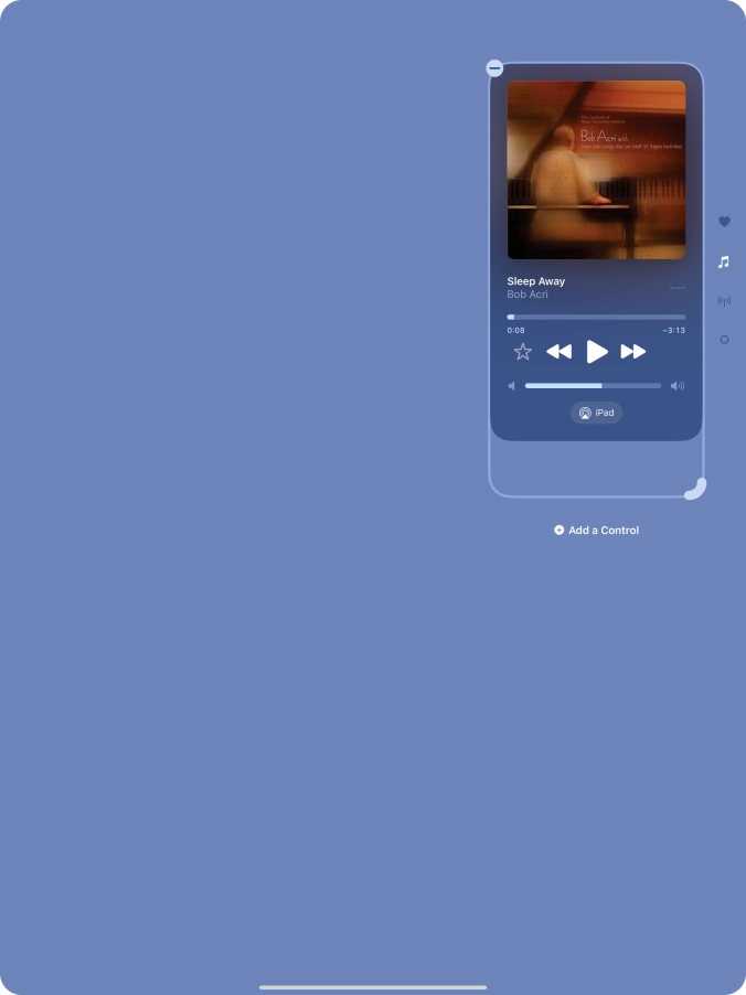 Press the remove icon on the required function to remove it from Control Centre.