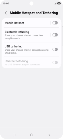 Press Mobile Hotspot. Press Mobile Hotspot.