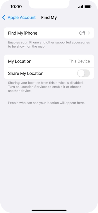Press Find My iPhone.