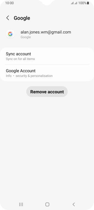 Press Sync account.