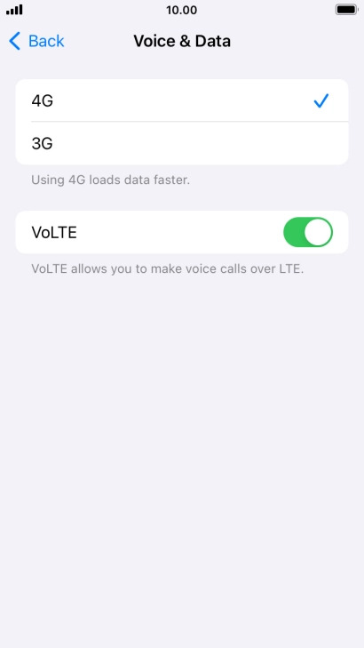 Press the required network mode. Press the required network mode.