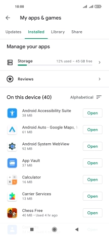 Press the required app. Press the required app.