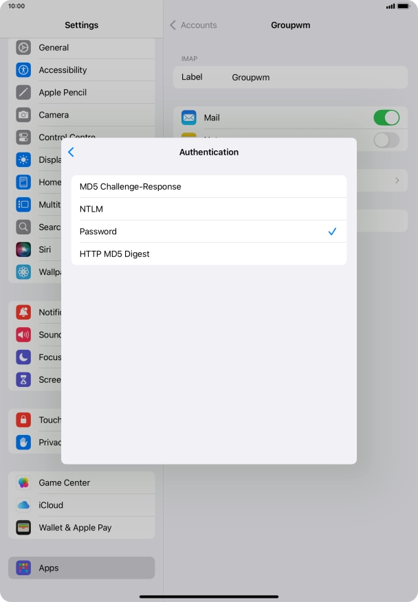 Press Password.