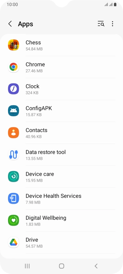 Press the required app.