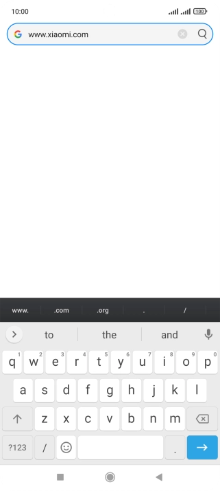 Key in the address of the required web page and press arrow right. Key in the address of the required web page and press arrow right.