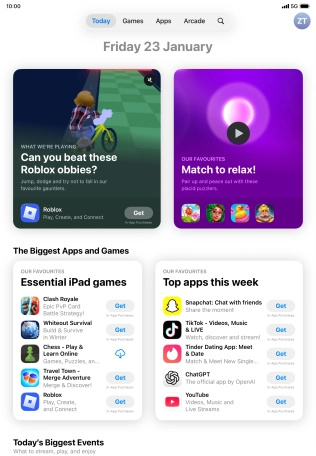 Press the search icon. Press the search icon.