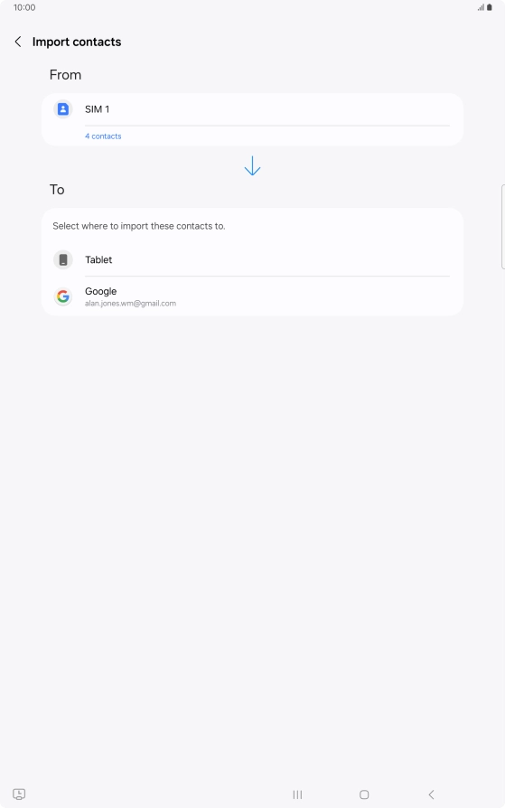 Press the required Google account.