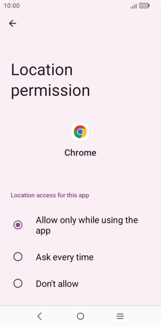 Press the required setting. Press the required setting.