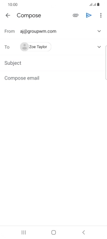 Press Subject and key in the subject for the email message. Press Subject and key in the subject for the email message.
