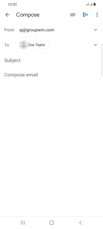 Press Subject and key in the subject for the email message. Press Subject and key in the subject for the email message.