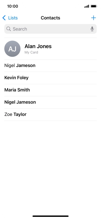Press the new contact icon.
