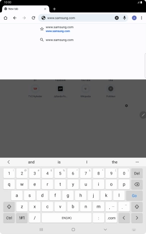 Key in the address of the required web page and press Go. Key in the address of the required web page and press Go.