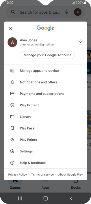 Press Manage apps and device.