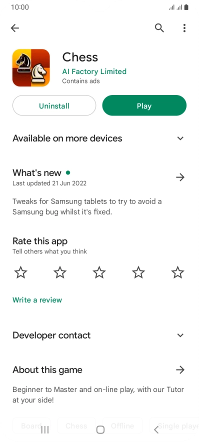 Press Uninstall.