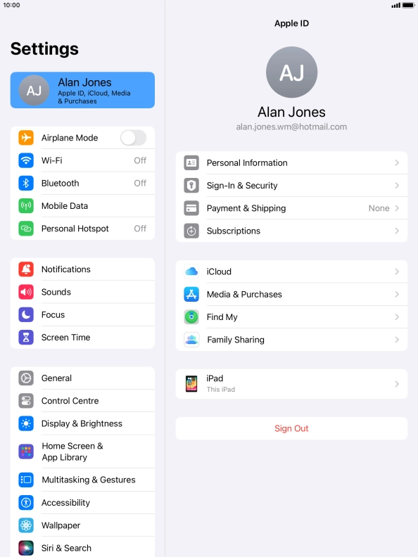 Press iCloud.