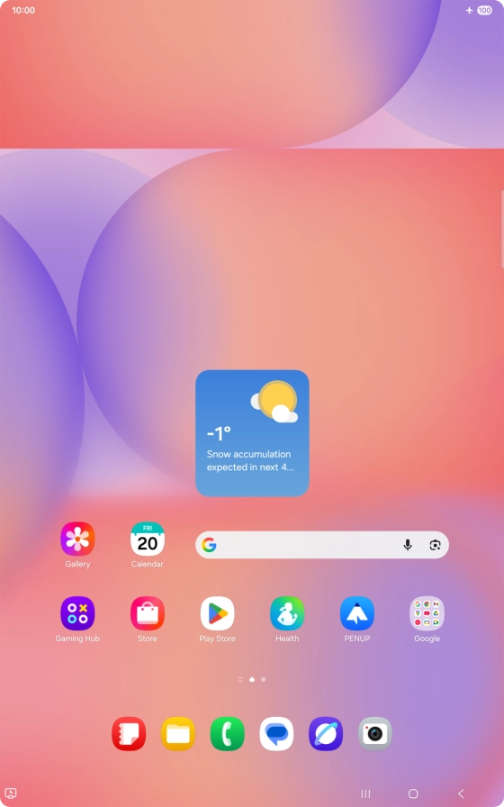 The flight mode icon shows that flight mode is turned on.