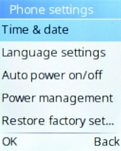 Select Restore factory settings. Select Restore factory settings.
