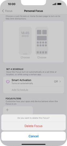 Press Delete Focus.