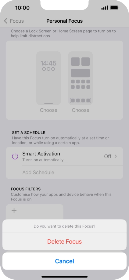 Press Delete Focus.
