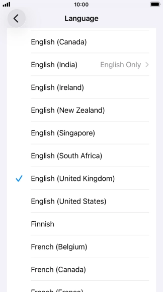 Press the required language.