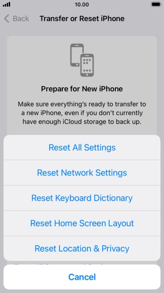 Press Reset All Settings.