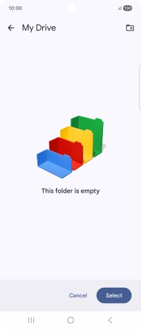 To create a new folder, press the new folder icon and follow the instructions on the screen to create a new folder.