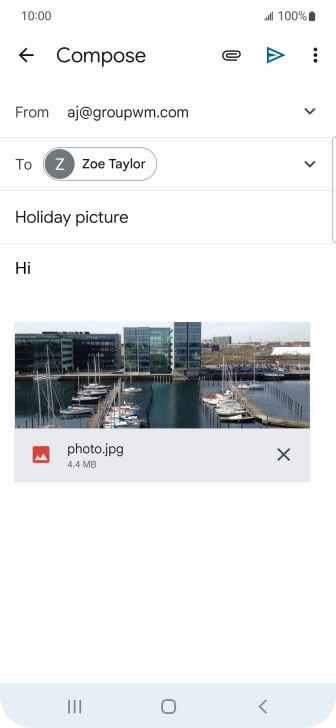 Press the send icon. Press the send icon.