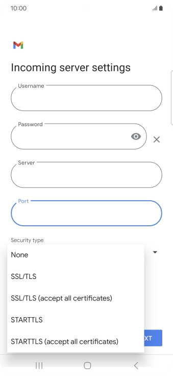 Press SSL/TLS.